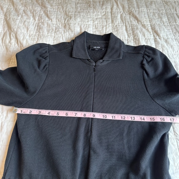 ME+EM Polo Collar Maxi Dress Long Sleeve Zip Front Cotton Terry |Size 12 - Picture 5 of 7